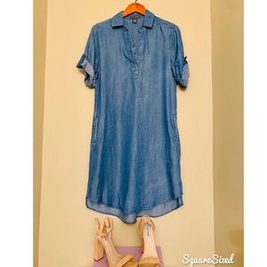 Blue Denim 3/4 Sleeve Dress
